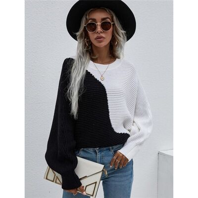 Women's Bat Sleeve Colorblock Sweater