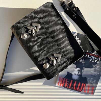 Handmade Full Grain Leather Shoulder Bag Rectangular, Leather Crossbody Bag, Black Handbag, Gift for Her - Strictly Elegant