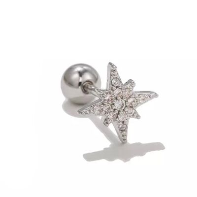 Fibbia singola KISS silver in acciaio chirurgico 316L