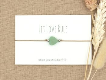 Bracelet love aventurine or, argent acier inoxydable 1