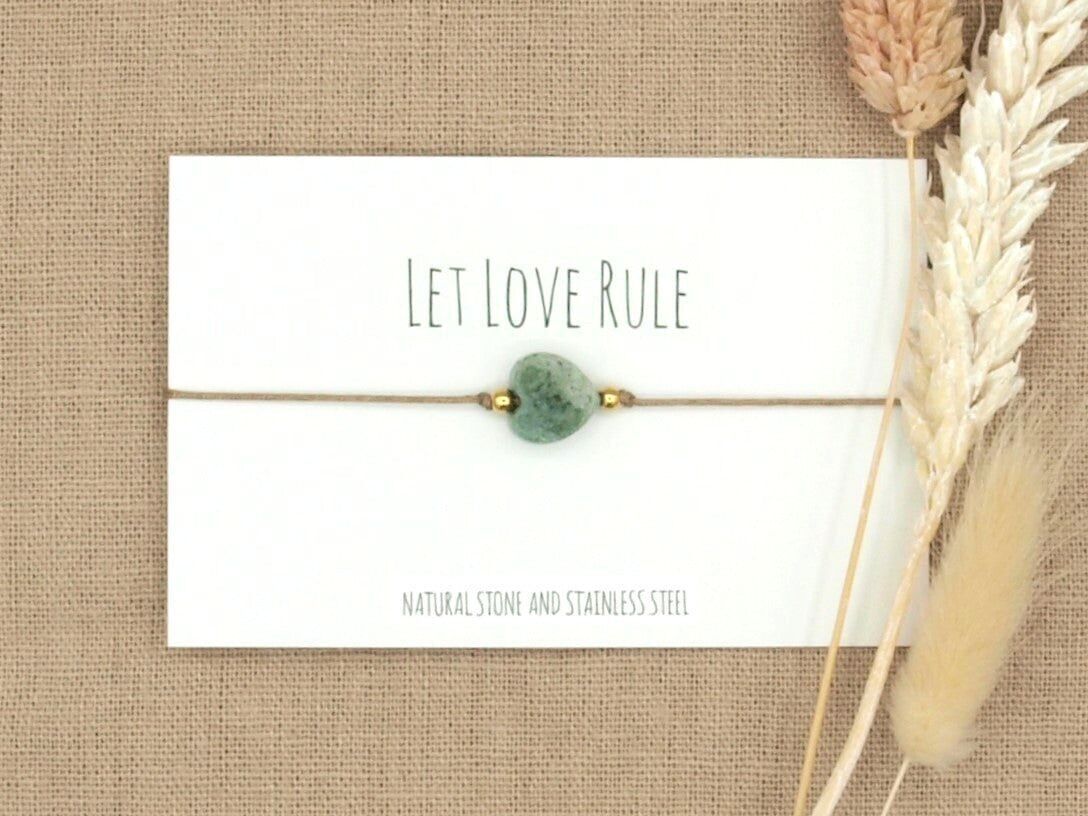 Bracciale love calcedonio oro, argento acciaio inossidabile