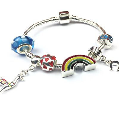 Children's 'Lovely Llama 3rd Birthday' Silver Plated Charm Bead Bracelet