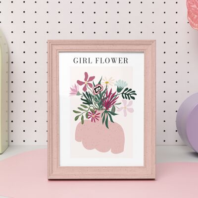 Cartel de niña de las flores