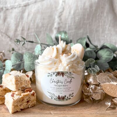 White Nougat scented chantilly candle