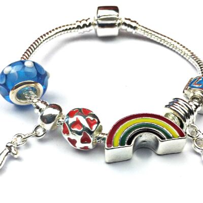 Braccialetto per bambini con ciondolo in argento placcato 'Lovely Llama 9th Birthday'