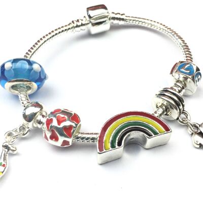 Versilbertes Charm-Perlenarmband für Kinder zum 12. Geburtstag von 'Lovely Llama'