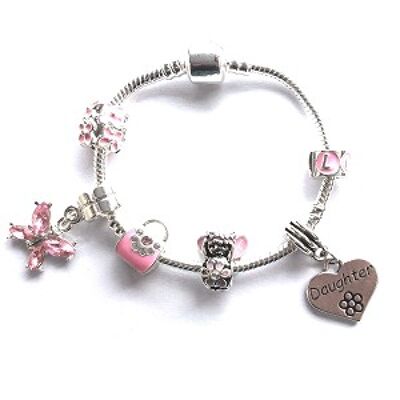Children's Daughter 'Pink Fairy Dream' Silver Plated Charm Bead Bracelet