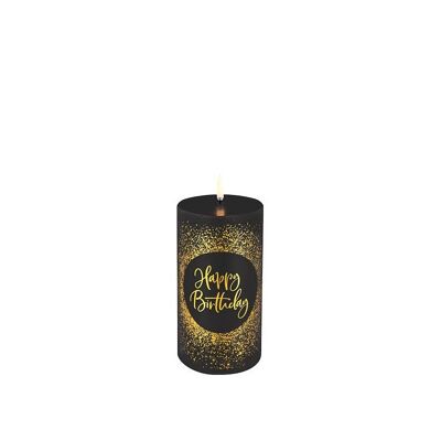 Bougie Led Anniversaire Noire Uyuni 7.8x15cms