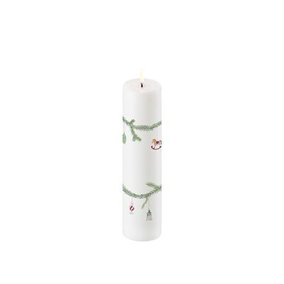 Weiße Weihnachtliche Uyuni-LED-Kerze 5,8 x 22 cm