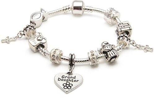 Girls First Holy Communion/Confirmation for Granddaughter Silver Plated Charm Bracelet 15cm