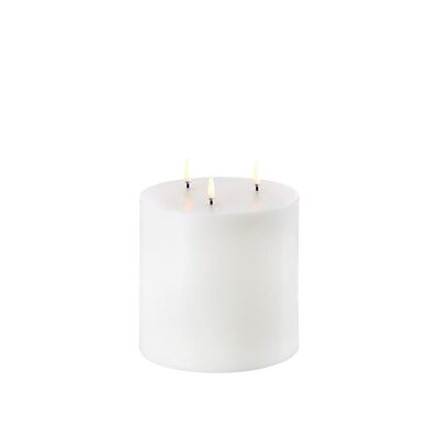 Weiße Uyuni Dreifach-LED-Kerze 15x15cm