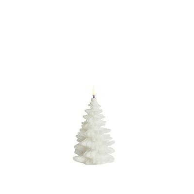 Albero di Natale bianco Uyuni Candela Led 10x15cm