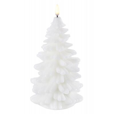 Albero di Natale bianco Uyuni Candela Led 11x18cm