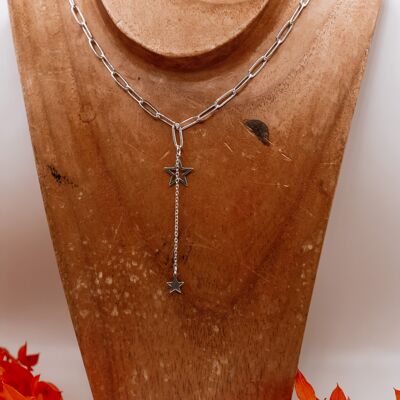 "Shooting star" necklace Silver stainless steel