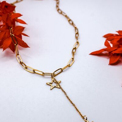 "Shooting star" necklace Stainless steel Gold