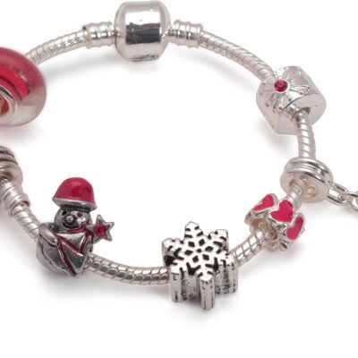 Bracelet à breloques en plaqué argent 'Sister Christmas Dream' pour enfant