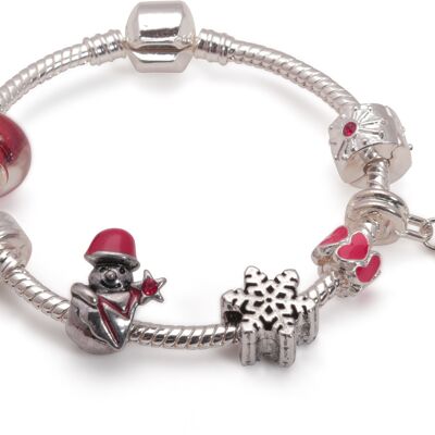 Bracelet à breloques en plaqué argent 'Daughter Christmas Dream' pour enfant