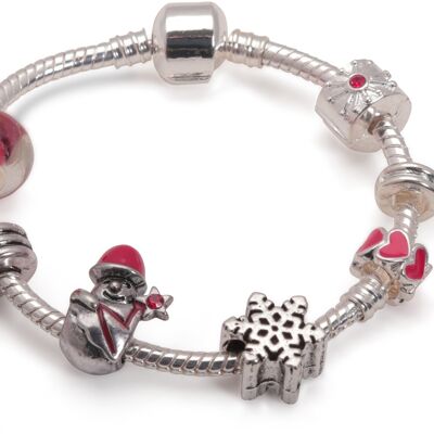 Pulsera infantil con dijes chapada en plata 'Niece Christmas Dream'