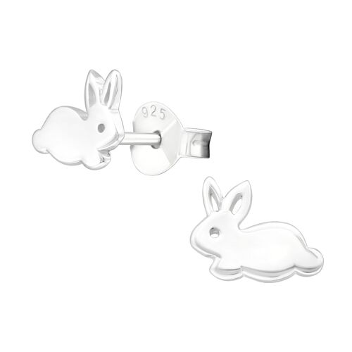 Children's Sterling Silver Bunny Stud Earrings