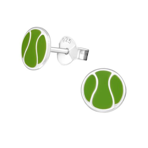 Children's Sterling Silver Tennis Ball Stud Earrings