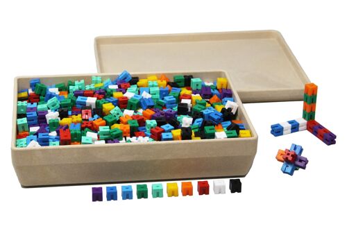 Steckgewichtswürfel in 10 Farben (1000 Stück) | 1x1x1 cm RE-Plastic® Steckwürfel