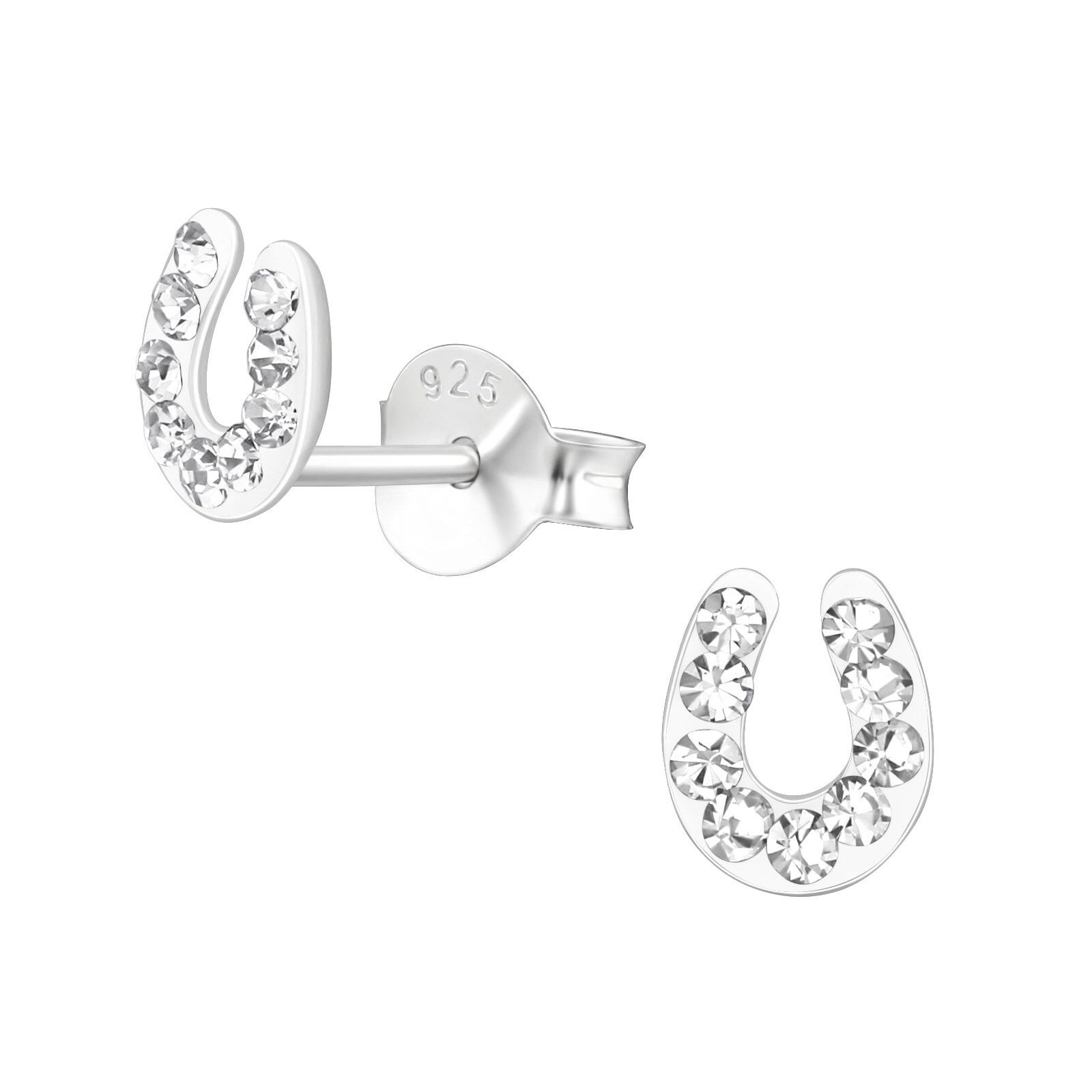 Orecchini per bambini in argento sterling con cristallo "Sparkle Horseshoe"'