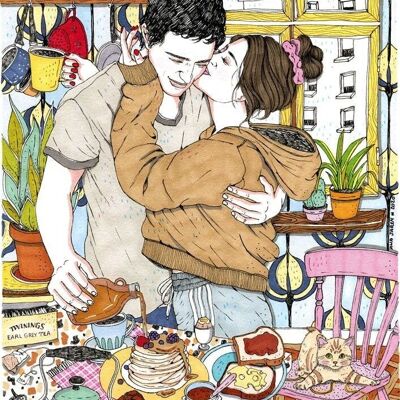 Breakfast and Love - Art Print