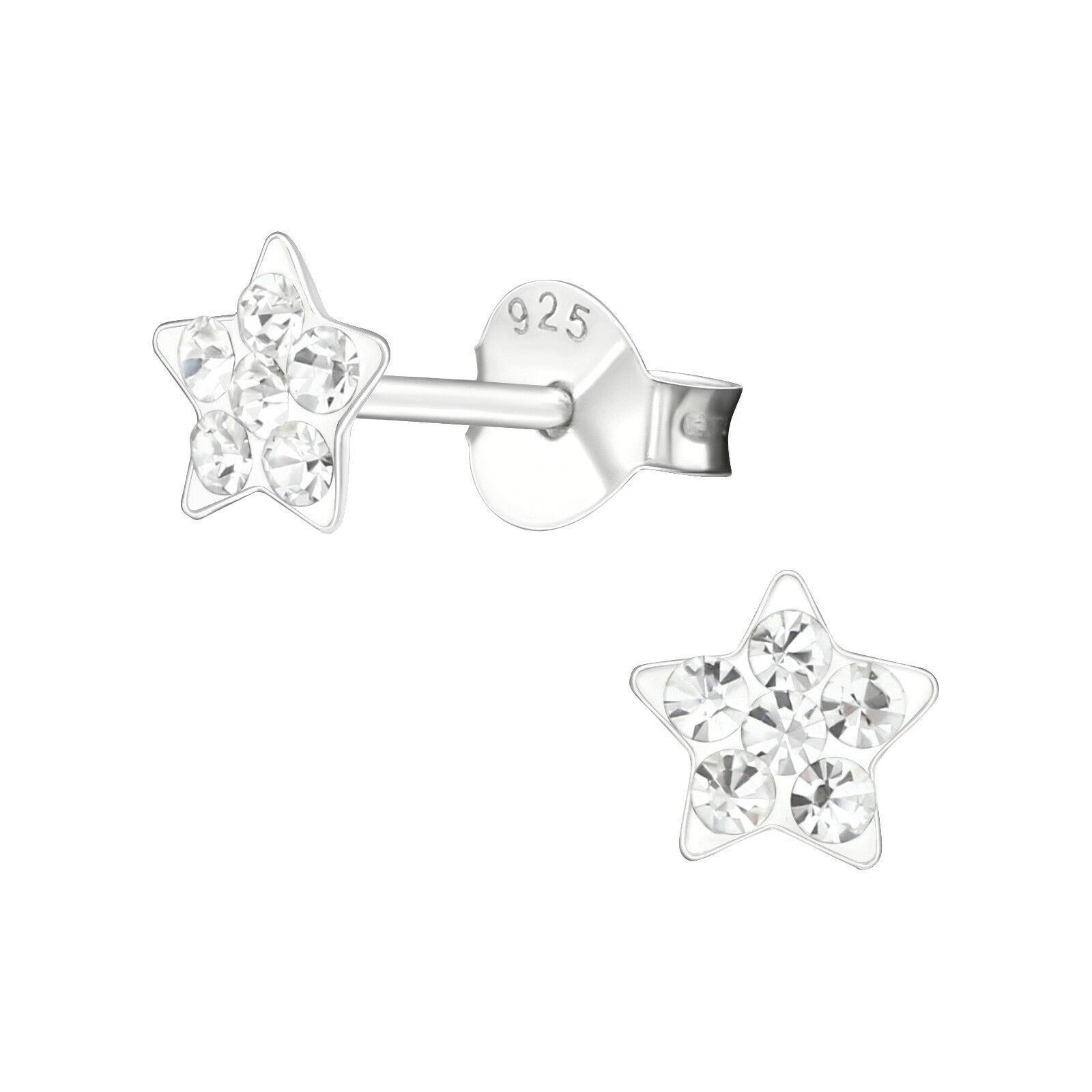 Orecchini per bambini in argento sterling "Crystal Star"'