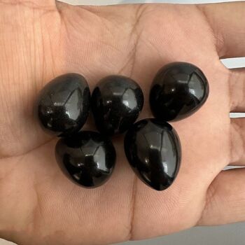 Mini œuf, 2 x 1,5 cm, obsidienne noire 5