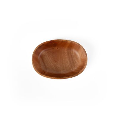 Sommergeschirr - Kleine Obstschale - Oval - Handgefertigt - Khaya-Holz - Umweltfreundlich