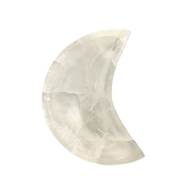 Ciotola a forma di mezzaluna in selenite, 11x6x2,5 cm