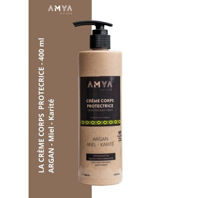 Crema corporal protectora con argán, miel, karité