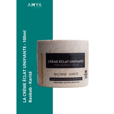 Unifying face cream with baobab and shea