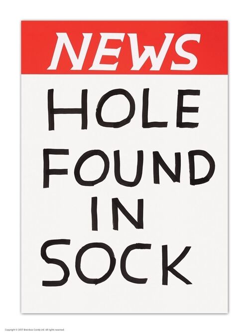 Postcard - Funny A6 Print - Hole Found In Sock