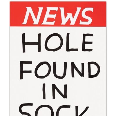 Postkarte - Lustiger A6-Druck - Loch in Socke gefunden