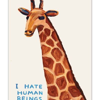 Cartolina - Divertente stampa A6 - Odio gli esseri umani
