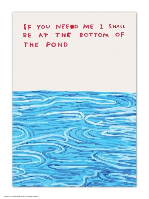 Postcard - Funny A6 Print - Bottom Of The Pond