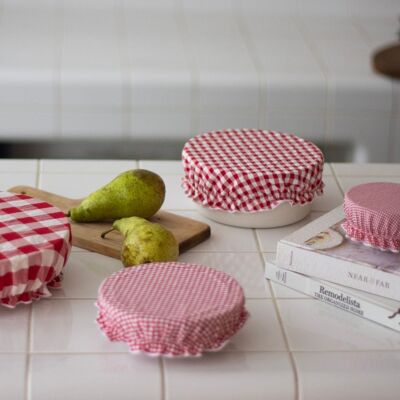 Bowl Covers - Set of 4 - Red Gingham