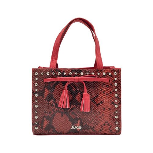 Tumbled and Python printed genuine leather handbag art. 112803P