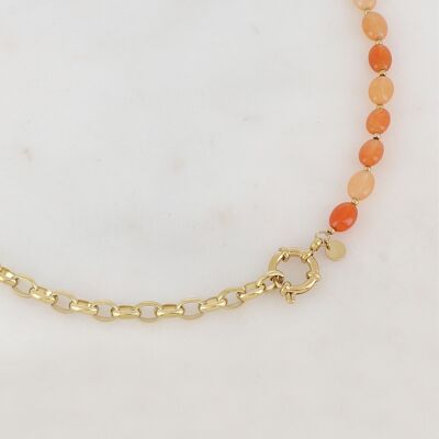 Sorrentina necklace - Gold Aventurine orange