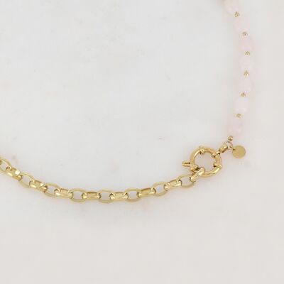 Sorrentina Necklace - Rose Quartz Gold