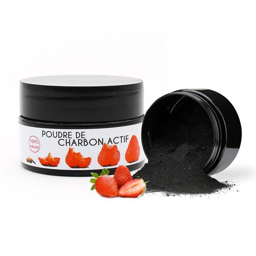 Poudre de charbon blanchissante saveur fraise