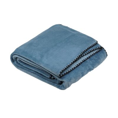 Douceur throw black stitching, slate