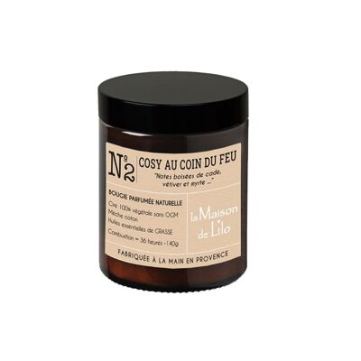 Bougie parfumée 140g Cosy au coin du feu 35h