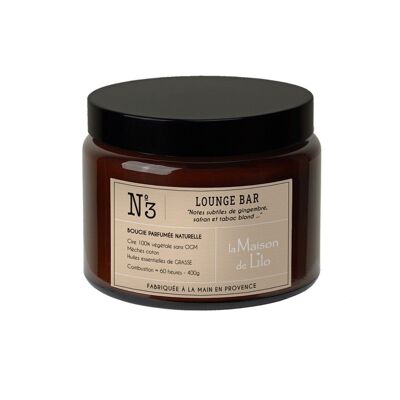 Scented candle 3 wicks 400g Lounge Bar 60h