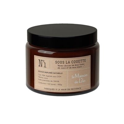 Bougie parfumée 3 mèches 400g Sous la couette 60h