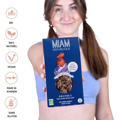 Granola artesanal con semillas, higos y frutos secos – Sin gluten, vegana, 100 % natural – Alexandre Legrain - 350 g