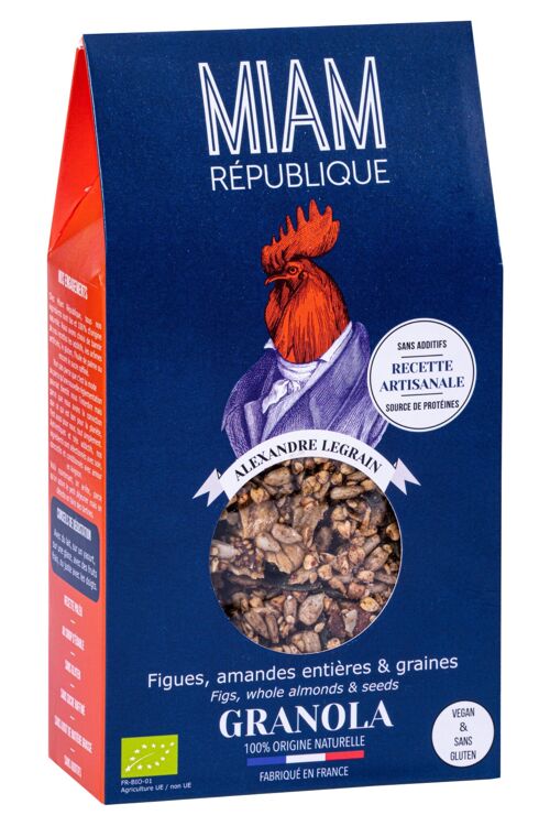 Muesli croustillant Figues, Amandes & graines - BIO - VEGAN - SANS GLUTEN - 370g GRANOLA