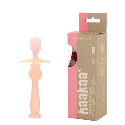 Pink silicone toothbrush