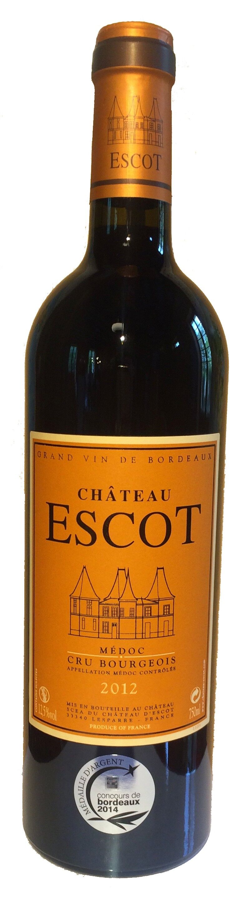 CHATEAU ESCOT 2012 CRU BOURGEOIS AOC MEDOC